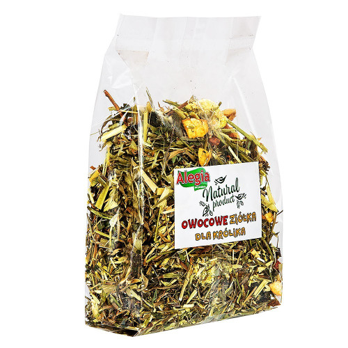 Alegia - owocowe ziółka dla Królika 130g | Naturalna, smakowita przekąska wzmacniająca apetyt