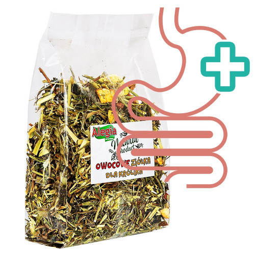 Alegia - owocowe ziółka dla Królika 130g | Naturalna, smakowita przekąska wzmacniająca apetyt