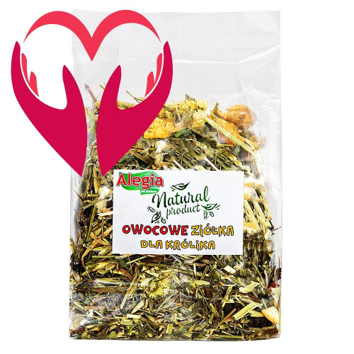 Alegia - owocowe ziółka dla Królika 130g | Naturalna, smakowita przekąska wzmacniająca apetyt