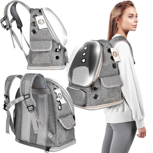 Furrever Friends Citty Grey plecak transporter dla kota i psa - Bezpieczny i wygodny transport