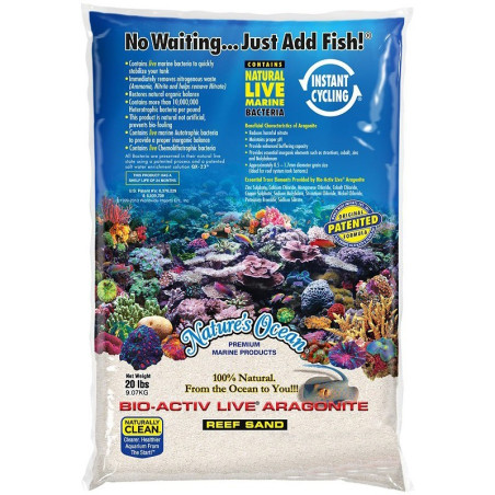 Nature's Ocean Bio-Activ Live Sand 0,5–1,7 mm 9kg - Idealny do akwarium morskiego
