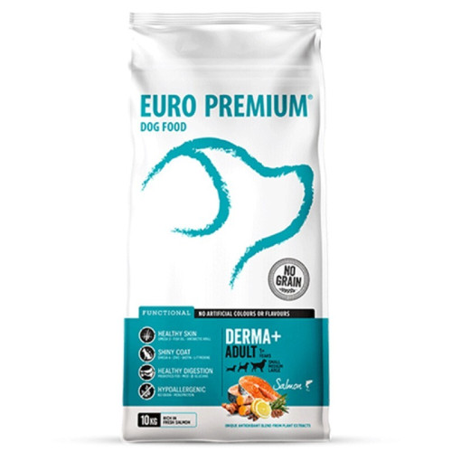Euro Premium Small Adult Derma - sucha karma dla psów z łososiem hipoalergiczna 2 kg | Zdrowa skóra i lśniąca sierść