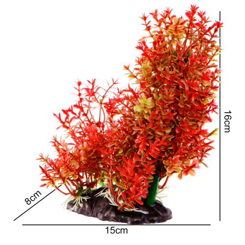 Kruger Meier Plant Red Bush roślinka sztuczna - Idealna do akwarium