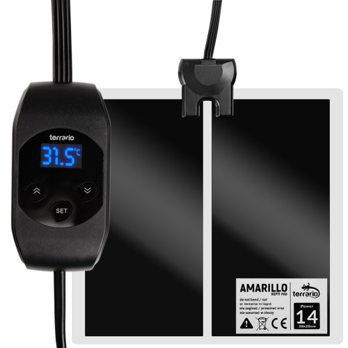 Terrario Amarillo 14W mata grzewcza z termostatem LCD | Idealna do terrarium