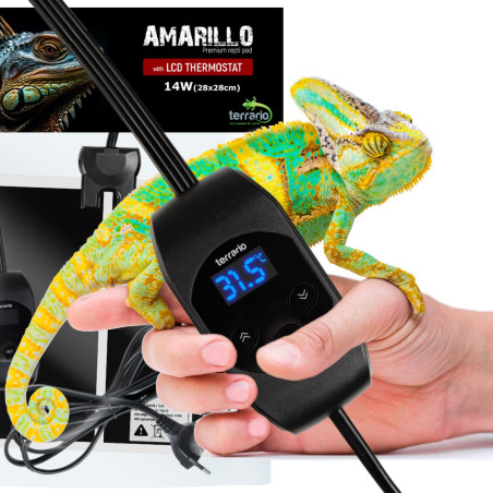 Terrario Amarillo 14W mata grzewcza z termostatem LCD | Idealna do terrarium