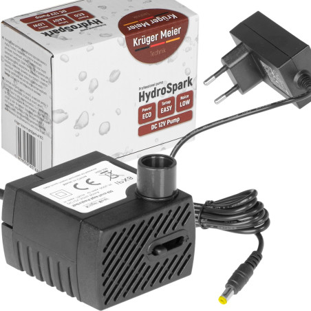 Kruger Meier HydroSpark All Connect - pompa wody 300l/h 12V i 230V | Cicha i oszczędna, idealna do oczka wodnego
