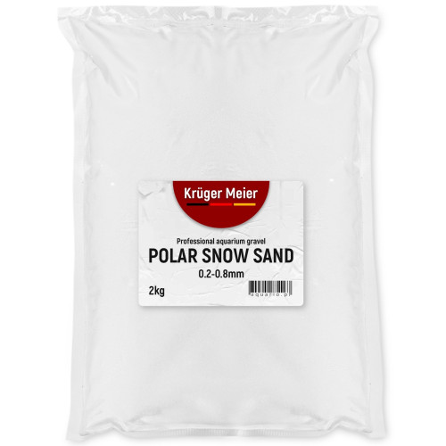 Kruger Meier Polar Snow Sand 0,2-0,8 mm - Piasek do akwarium 2kg | Idealny do akwariów słodkowodnych