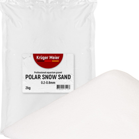 Kruger Meier Polar Snow Sand 0,2-0,8 mm - Piasek do akwarium 2kg | Idealny do akwariów słodkowodnych