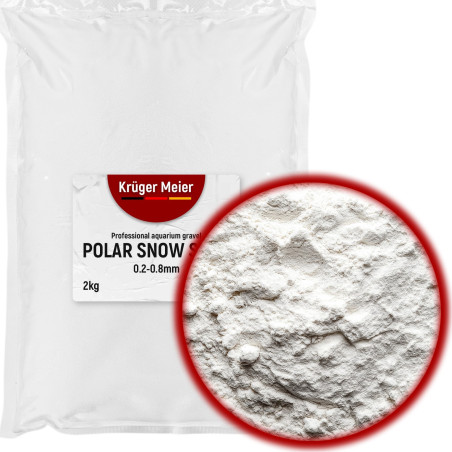 Kruger Meier Polar Snow Sand 0,2-0,8 mm - Piasek do akwarium 2kg | Idealny do akwariów słodkowodnych