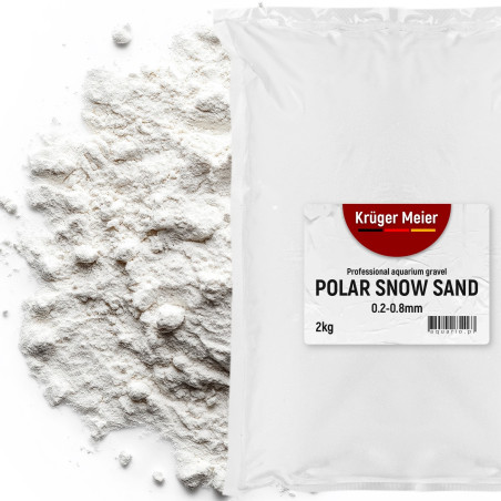 Kruger Meier Polar Snow Sand 0,2-0,8 mm - Piasek do akwarium 2kg | Idealny do akwariów słodkowodnych