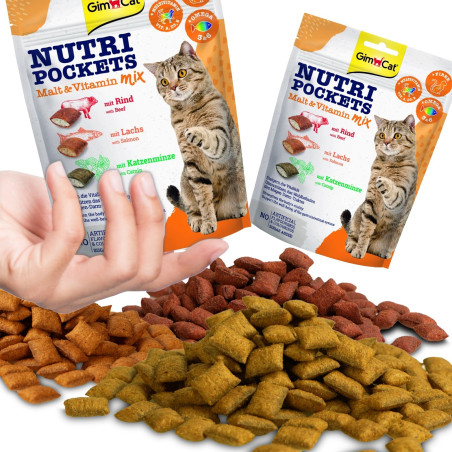 GimCat Nutri Pockets Malt MIX 150g - mniej kłaczków, wsparcie stawów