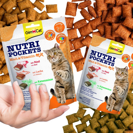 GimCat Nutri Pockets Malt MIX 150g - mniej kłaczków, wsparcie stawów