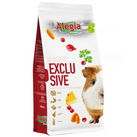 Alegia - Exclusive Kawia Domowa - pełnowartościowa dieta 700g - Kompletna dieta dla zdrowej świnki morskiej