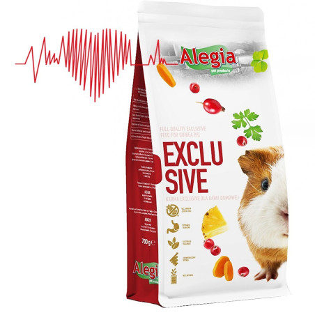 Alegia - Exclusive Kawia Domowa - pełnowartościowa dieta 700g - Kompletna dieta dla zdrowej świnki morskiej