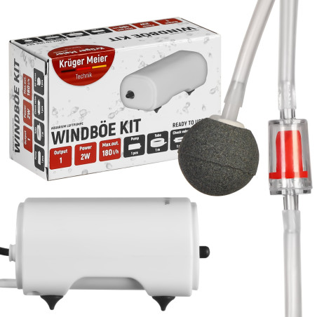 Kruger Meier Windboe Kit - zestaw napowietrzacz 180l/h | Idealny do akwarium