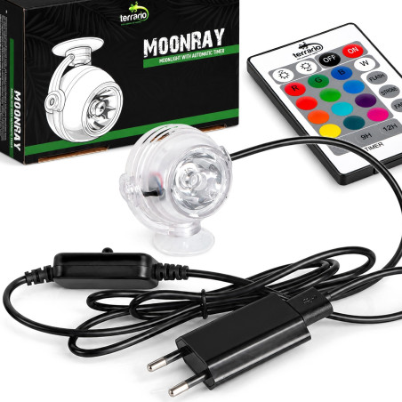 Lampa LED Terrario Moonray z programatorem, nocne oświetlenie do terrarium