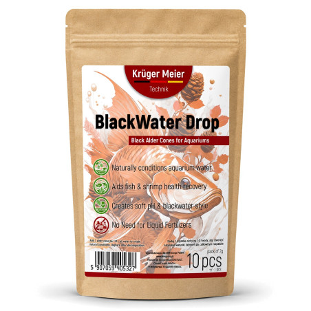 Szyszki olchy Kruger Meier BlackWater Drop 2 g – 10 sztuk, naturalne, obniżające pH (blackwater)