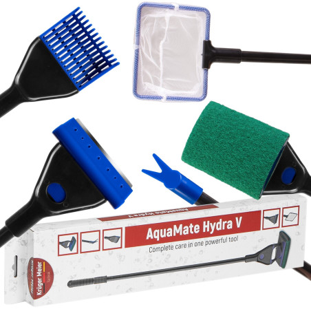 Kruger Meier AquaMate Hydra V 5w1 skrobak i czyści do akwarium - Krystaliczna woda