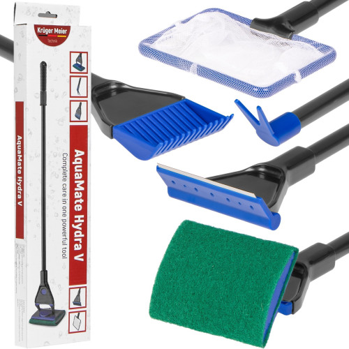 Kruger Meier AquaMate Hydra V 5w1 skrobak i czyści do akwarium - Krystaliczna woda