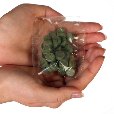 Spirulina w tabletkach SHOKUMOTSU Daigaehin 75 ml pokarm roślinny dla rybek