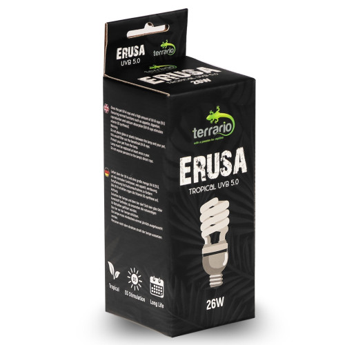 Terrario Erusa Tropical UVB 5.0 - żarówka spiralna 5.0 26W | Idealna dla gadów tropikalnych