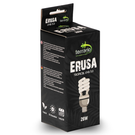Terrario Erusa Tropical UVB 5.0 - żarówka spiralna 5.0 26W | Idealna dla gadów tropikalnych