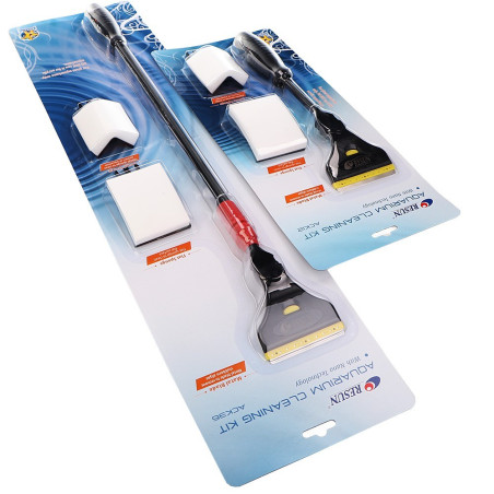 Resun Aqua Clean Kit 30cm - czyścik gąbkowy i skrobak 3w1 | Szybkie czyszczenie akwarium