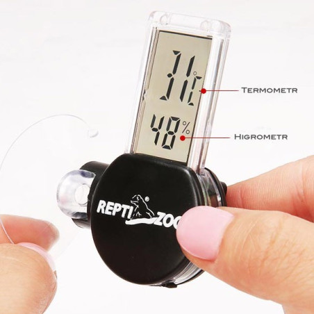 Termometr i higrometr Repti-Zoo LCD wodoszczelny IPX4 do terrarium