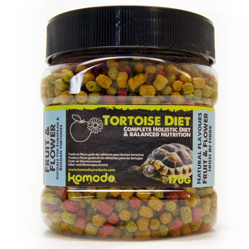 Komodo Tortoise Diet Fruit Flower 170g - pokarm dla żółwi | Pełnowartościowy, chętnie jedzony