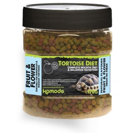 Komodo Tortoise Diet Fruit Flower 170g - pokarm dla żółwi | Pełnowartościowy, chętnie jedzony