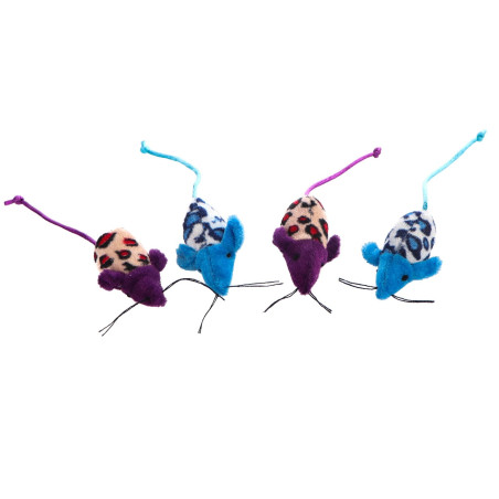 HappyPet Velour Mice - myszka dla kota | Miękka, trwała — stymuluje instynkt łowiecki