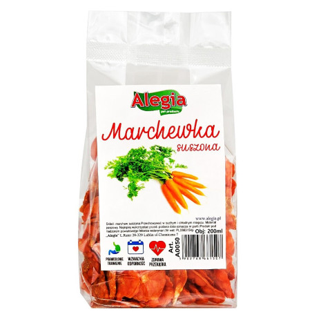 Alegia - czipsy z marchewki 60g | Zdrowa i chrupiąca przekąska dla gryzoni