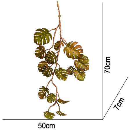 Terrario Sztuczna Roślina Monstera Wisząca 70 cm - Idealna dekoracja do terrarium