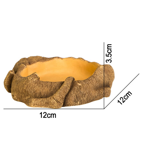 Terrario Rustic Wood Bowl – Miska do Terrarium 12x12x3,5 cm | Idealna do terrarium