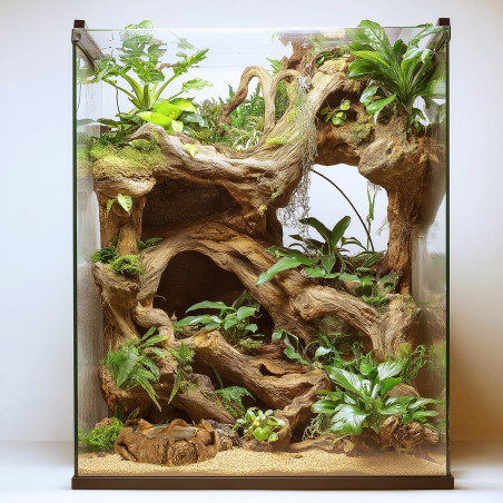 Terrario Rustic Wood Bowl – Miska do Terrarium 12x12x3,5 cm | Idealna do terrarium