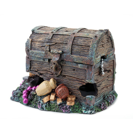 Happet - ozdoba do akwarium skrzynia skarbów 12cm - Idealna do akwarium słodkowodnego