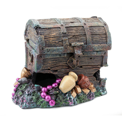 Happet - ozdoba do akwarium skrzynia skarbów 12cm - Idealna do akwarium słodkowodnego