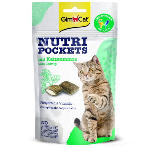 GimCat Nutri Pockets Catnip - Ulubione przysmaki kotów z naturalną kocimiętką