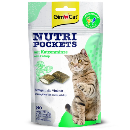 GimCat Nutri Pockets Catnip - Ulubione przysmaki kotów z naturalną kocimiętką
