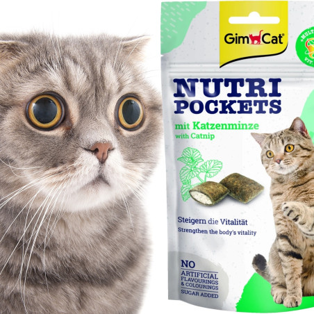 GimCat Nutri Pockets Catnip - Ulubione przysmaki kotów z naturalną kocimiętką