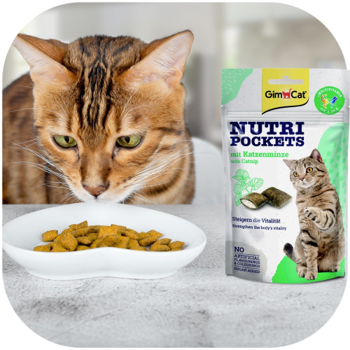 GimCat Nutri Pockets Catnip - Ulubione przysmaki kotów z naturalną kocimiętką
