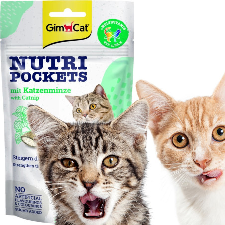 GimCat Nutri Pockets Catnip - Ulubione przysmaki kotów z naturalną kocimiętką