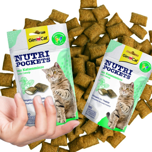 GimCat Nutri Pockets Catnip - Ulubione przysmaki kotów z naturalną kocimiętką