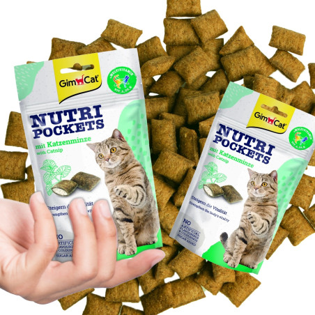 GimCat Nutri Pockets Catnip - Ulubione przysmaki kotów z naturalną kocimiętką