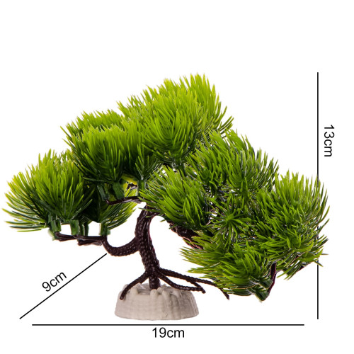 Kruger Meier Plant Pine Bonsai roślinka sztuczna - idealna do akwarium słodkowodnego