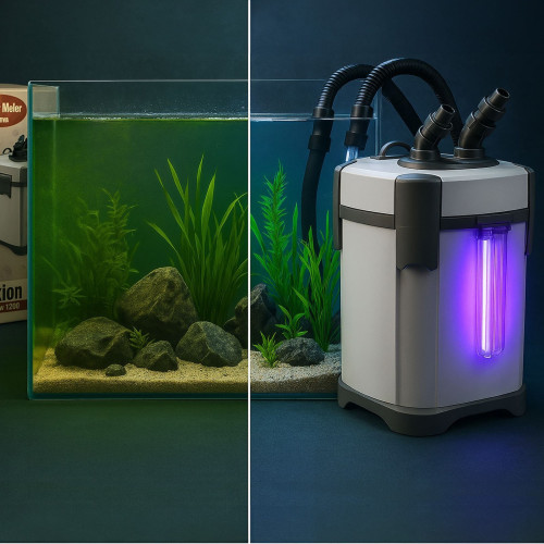 Kruger Meier Fluxion Elite 1000 UVC PRO - filtr zewnętrzny z lampą UV do akwarium 80 - 180 litrów - Krystaliczna woda