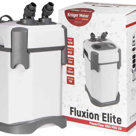 Kruger Meier Fluxion Elite 1000 UVC PRO - filtr zewnętrzny z lampą UV do akwarium 80 - 180 litrów - Krystaliczna woda