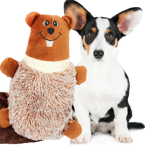 Pet Nova zabawka pluszowa - bóbr piszczący 47cm | Wytrzymała, idealna do aportu