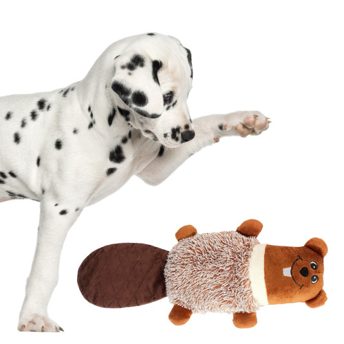Pet Nova zabawka pluszowa - bóbr piszczący 47cm | Wytrzymała, idealna do aportu