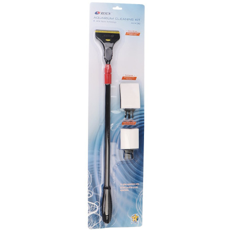 Resun Aqua Clean Kit 60-90cm - czyścik gąbkowy i skrobak 3w1 | Szybkie i bezpieczne czyszczenie akwarium